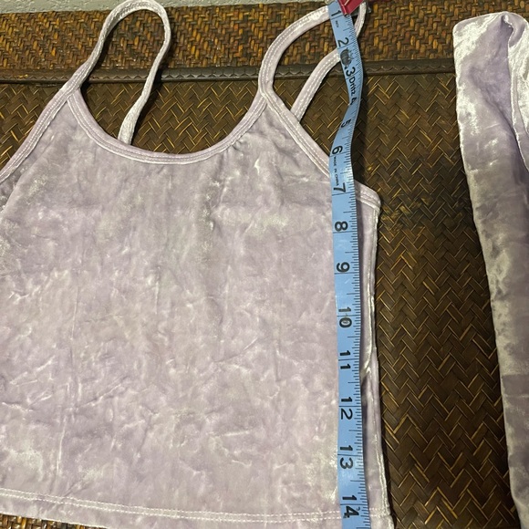 Mini Skirt Set - Forever 21 Cropped Cami Tank Top & Mini Skirt Set Lavender Sz S - Picture 6 of 16